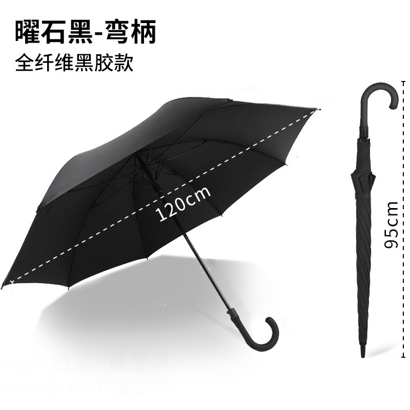 Paraguas de mango largo automático grande con logo impresión Paraguas de golf barra recta estilo negocios para hombres