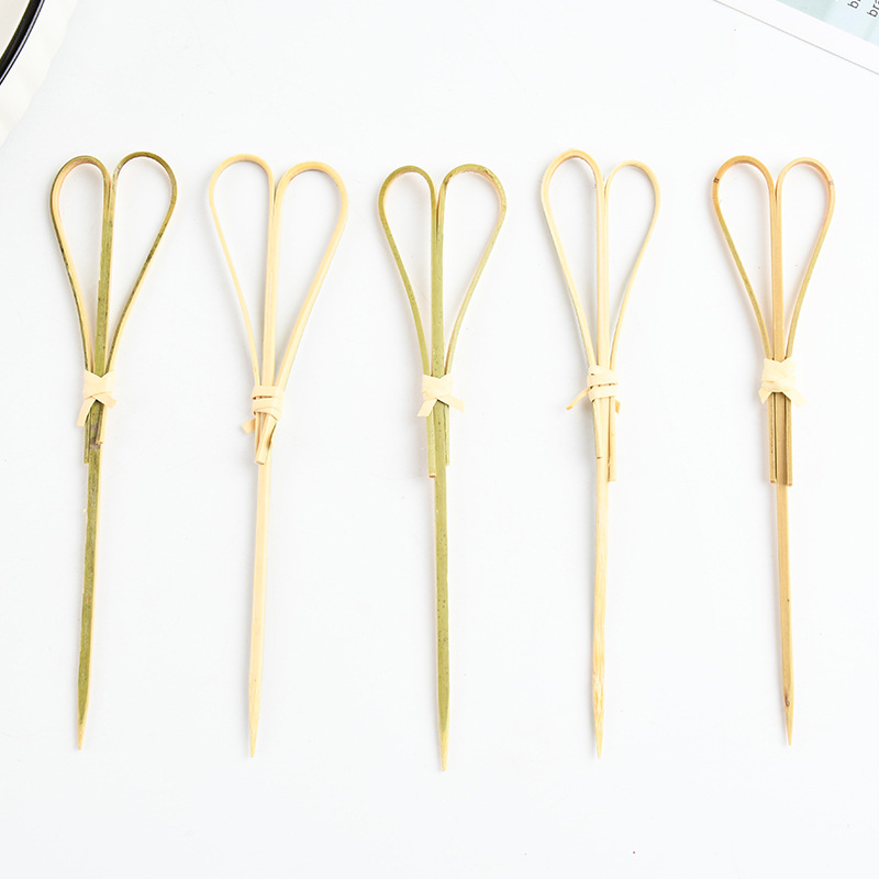 Patrón de fruta bambú al por mayor desechable horquilla de fruta bambú de grado alimenticio productos de bambú de bambú ecológico