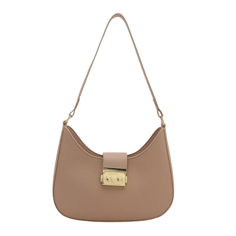 Tendencia de invierno 2024 nueva moda simple bolso de brazo de color sólido bolso de mujer texturas casuales bolso de hombro