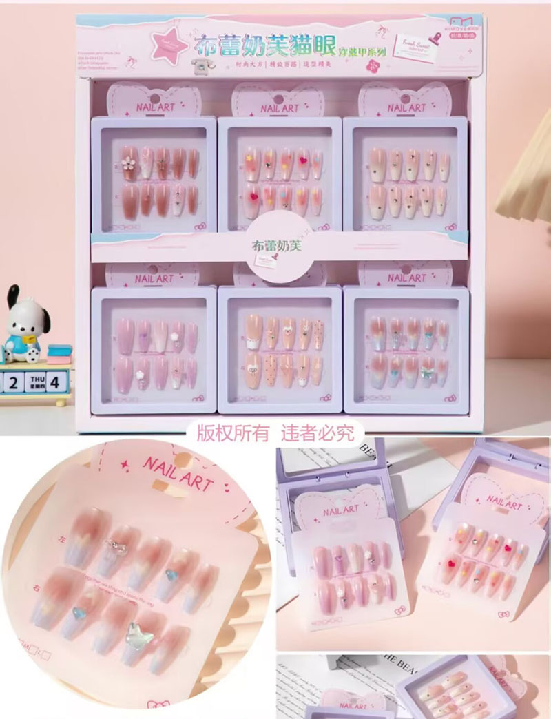Estampado de ojos de gato con armadura, pegatinas de uñas con gelatina, dibujos animados de estudiantes lindos, desmontables, ponis con armadura image 95
