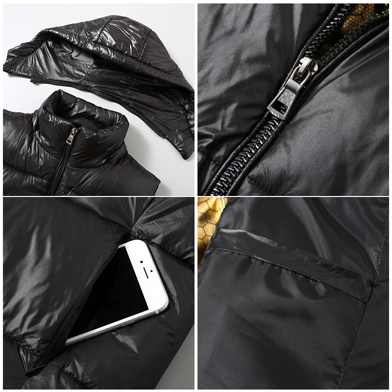 2023 nuevo chaleco de algodón de pluma de oro negro transfronterizo para hombres y mujeres relajado ocio grueso chaleco chaqueta de moda delgada