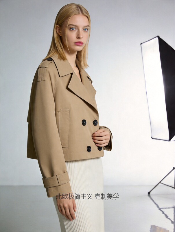 2025 Autumn New European and American Style Women's Fashion Casual Trendy Loose Long Sleeve Short Windbreaker 3046259