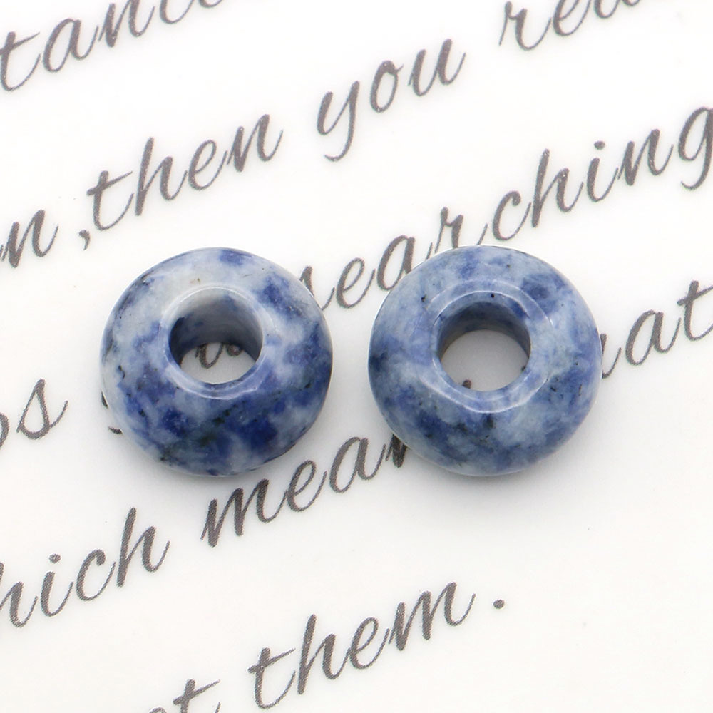 Pequeño anillo de piedra natural botón de seguridad de cristal DIY cuerdas de trenzado cuentas de pulsera collar accesorios colgante