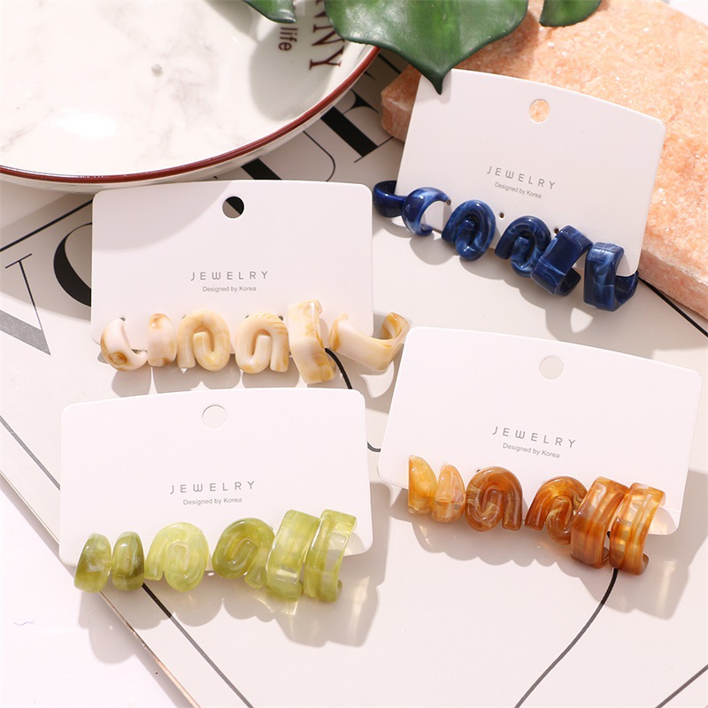 30g Weight 304 Stainless Steel Ear Needle Material 1 Set Simple Style C Shape Arylic Ear Studs