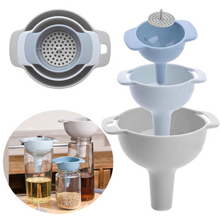 Plastic Funnel 4-Piece Set Four-In-One Multi-Functional Funnel Set Kitchen Oil Pouring Liquid Dispensing Filter