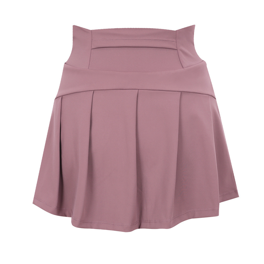 Falda de tenis de nailon estilo Lulu, de alta elasticidad, de seda helada, fina, transpirable, antiexposición, para yoga y deportes, para mujer.