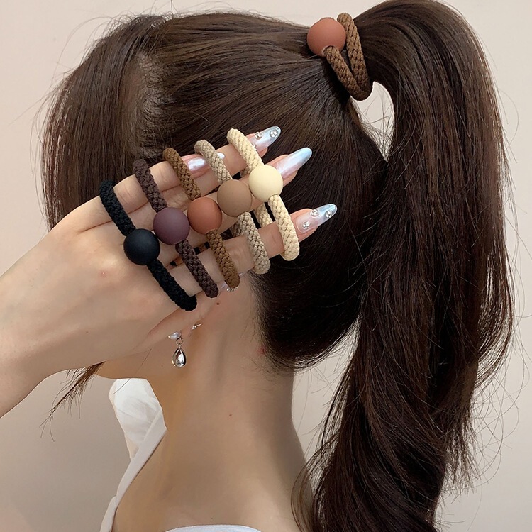 ヘッドバンド 2025 新しい女性用ゴムバンドヘアロープシンプルな気質高弾性と耐久性のあるレザーセットヘアバンドヘッドバンド|undefined