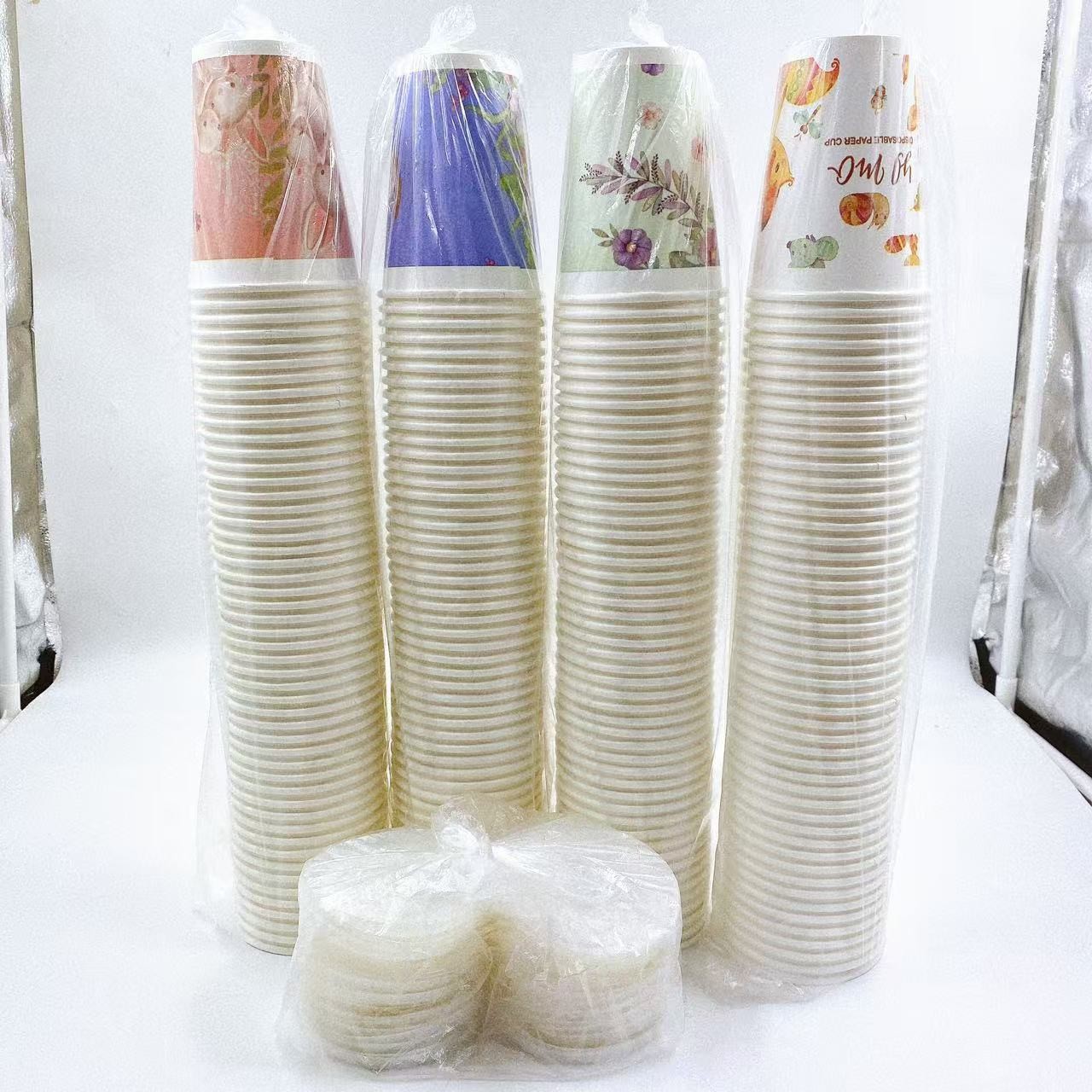 Taza de papel desechable al por mayor taza de leche de soja taza de bebida engrosada 14 oz con tapa comercial desayuno empaque