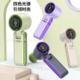 折叠制冷高速无刷手持小风扇 冰敷100档涡轮便携户外挂脖风扇跨境