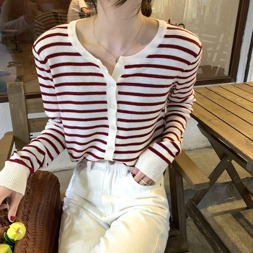 Ribbed Knit Cardigan for Women 2024 Spring and Autumn New Soft Style Plus Size MM Sweater Coat Long Sleeve Base Top