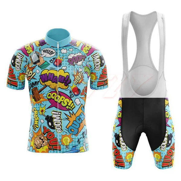 Cross-Border New Tour De France Cartoon Summer Road Bike Short-Sleeved Cycling Jersey Set for Men and Women Professional Cycling Jersey