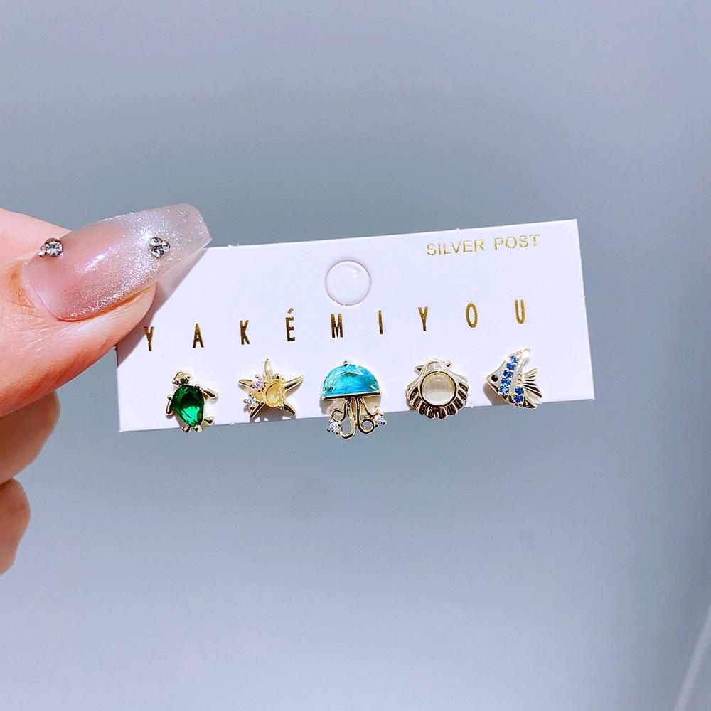Copper Material Cartoon Pattern Yakemiyou Cartoon Copper Ear Studs