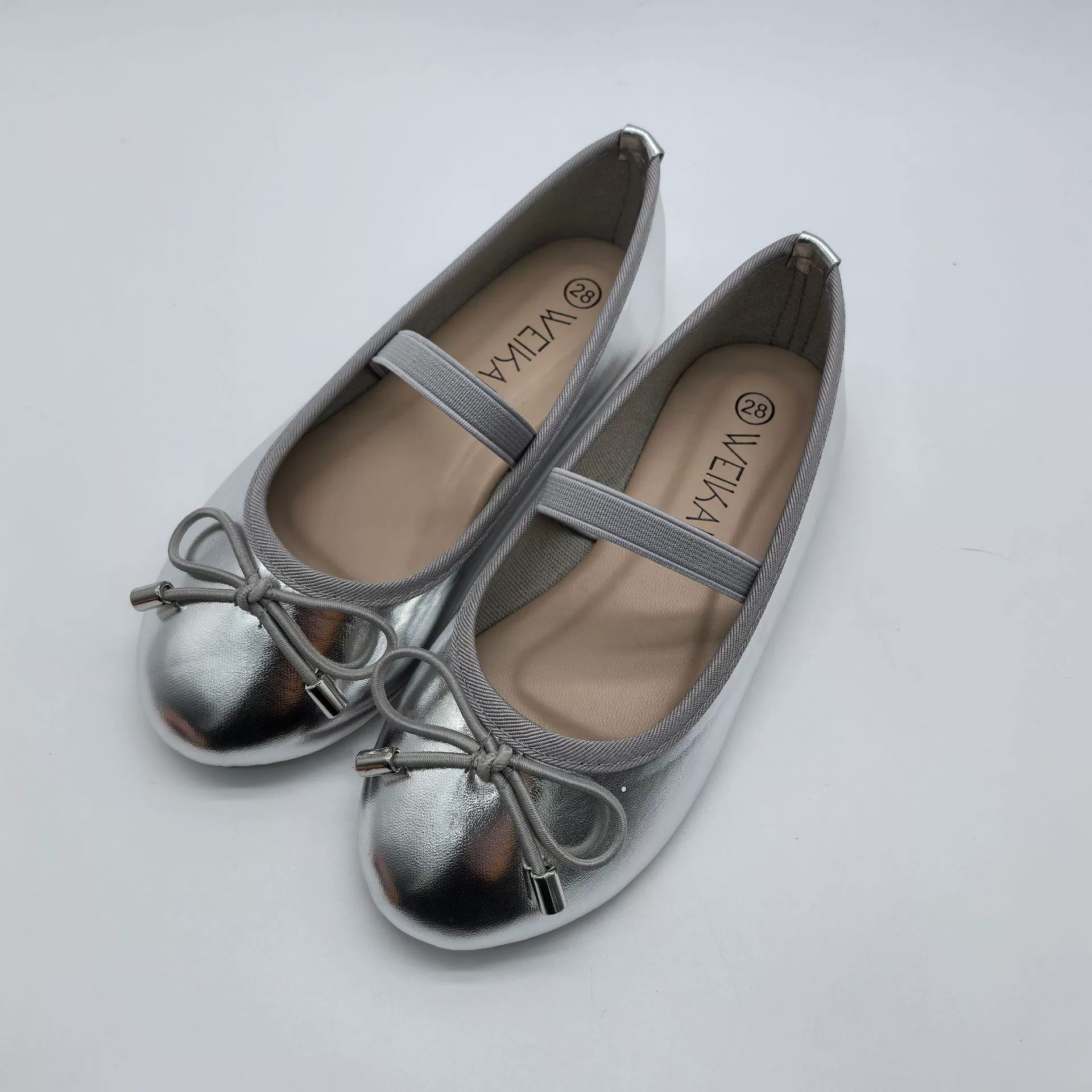 Silver fashionable shoes with bow, wholesale