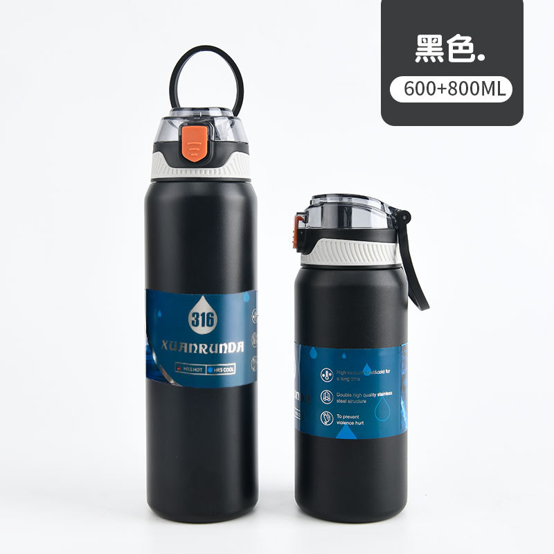 Botella portátil deportiva de acero inoxidable 316 de alta calidad, hervidor de gran capacidad, taza de aspecto elegante, vaso de agua aislado para el hogar._voghion.com