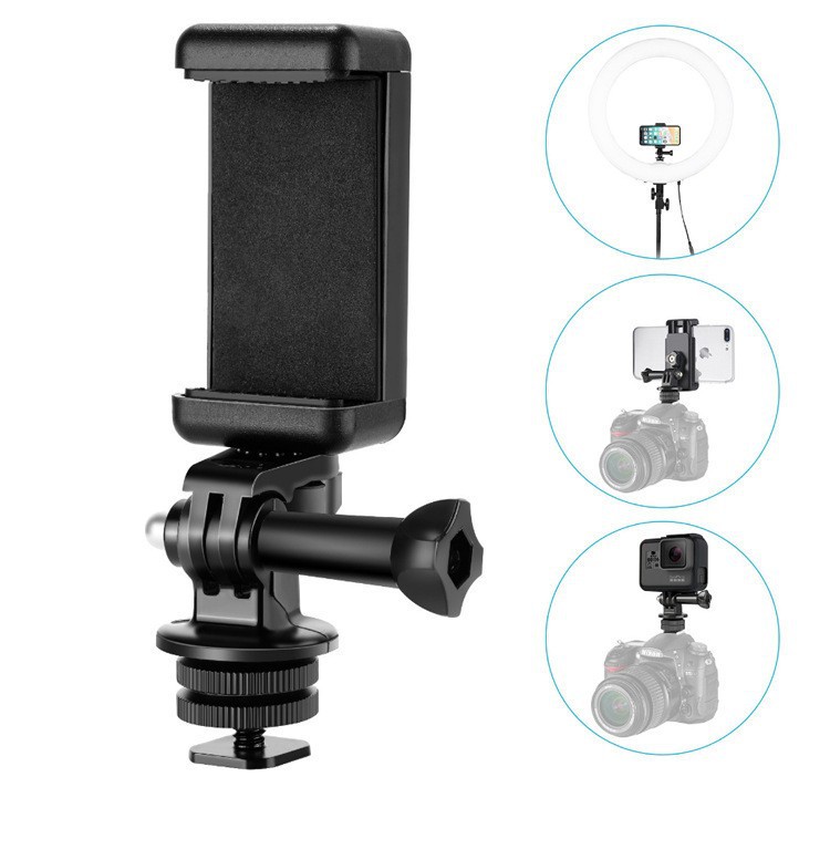 Soporte de cabeza de zapata caliente de cámara SLR flash Cabeza pequeña giratoria de 360 ° Cabeza universal de zapata caliente de metal completo