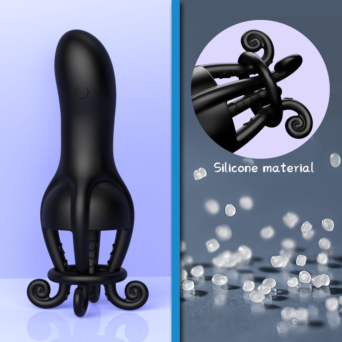 Tentacle Vibrating Penis Trainer Ring with 10 Frequencies and Tongue-Licking Prostate Stimulation — detail image 8