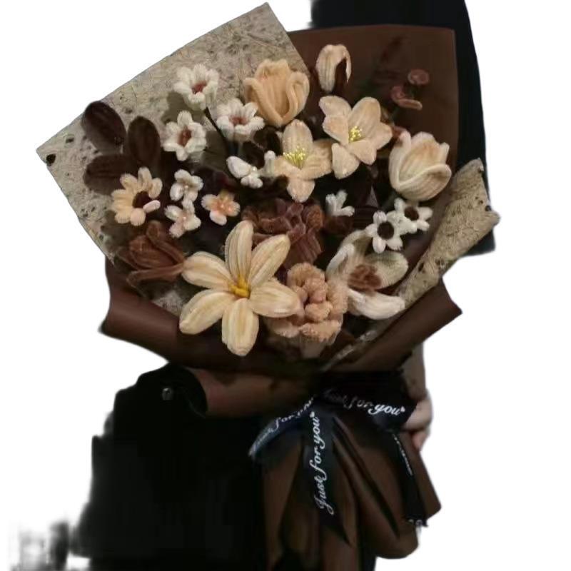 扭扭棒花束玫瑰花手工编织diy材料包送闺蜜女友百合花情人节礼物|undefined