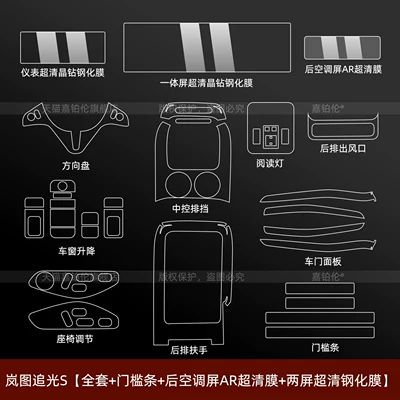 Car interior film steering wheel button protective film - lantu-zhiuguang-s-full-set-door-sill-strips-rear-air-conditioning-screen-ar-ultra-clear-film-dual-screen-ultra-clear-tempered-film