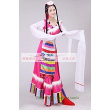 女裝民族服裝秧歌服舞台裝演出服裝藏族舞蹈服飾藏族水袖舞蹈D-72