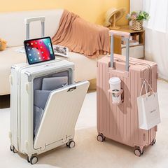 前置开口多功能行李箱女学生结实拉杆箱耐用大容量旅行箱密码箱子