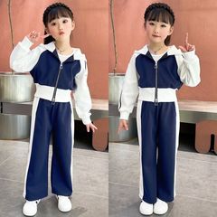 女童秋裝2024新款兒童套裝女寶寶休閒外套褲子童裝中大童春秋裝