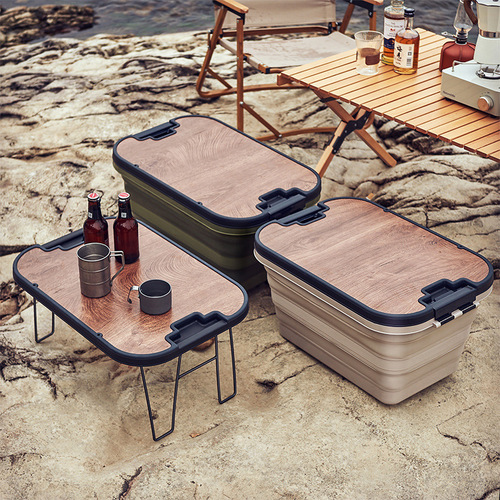 Outdoor supplies picnic basket table set picnic spring outing storage basket camping drinks food props portable basket