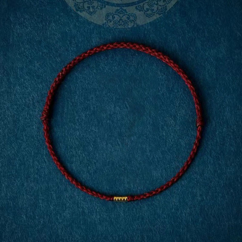 Burgundy hand-knitted rope