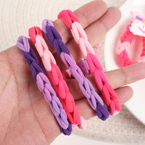 Kids' Cartoon Kulumi Knitted Hair Ties, Sweet Girls' Pigtails & High Ponytails, Elastic Hairbands, Girls' Hair Accessories