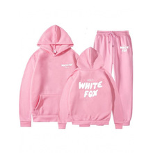 跨境欧狐亚马逊女式连帽圆领上衣连帽卫衣休闲宽松情侣套装男