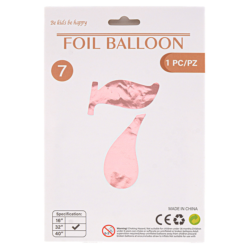 32 pulgadas Tarjeta de papel digital OPP globo de embalaje independiente fiesta de cumpleaños ambiente decorativo globo