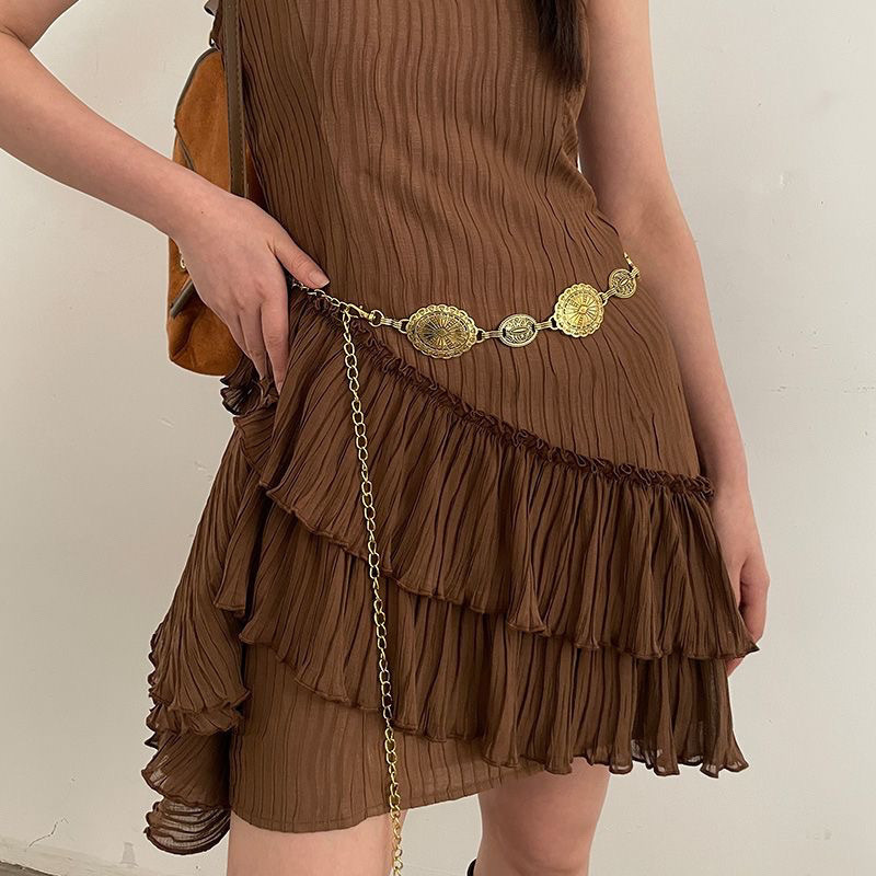 Bohemia retro plata metal mariposa cinturón cinturón de nicho accesorios de estilo nacional vestido