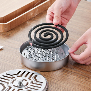 Mosquito-repellent incense tray portable outdoor aromatherapy sandalwood tray holder fireproof mosquito-repellent incense stove shelf household stainless steel mosquito-repellent incense box