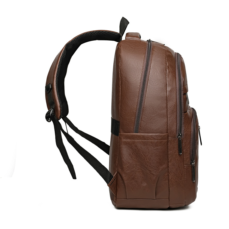 2025 nueva mochila para hombre, bolso de cuero de cercanías, bolso de escuela para estudiantes de gran capacidad, mochila de viaje para computadora de ocio