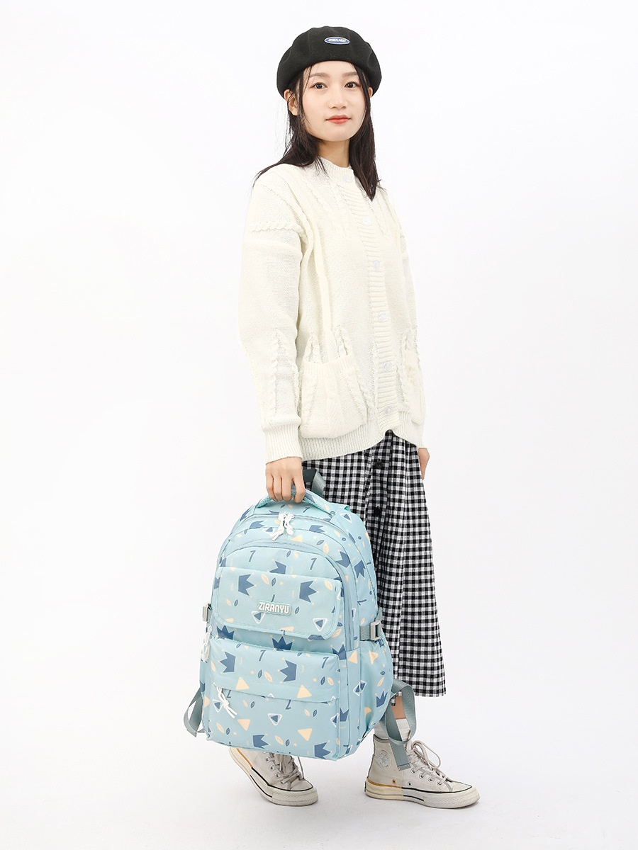 Mochila escolar portátil transfronteriza para niños, mochila nueva de gran capacidad para niñas, mochila con cojín de aire, envío directo, impresión de logotipo