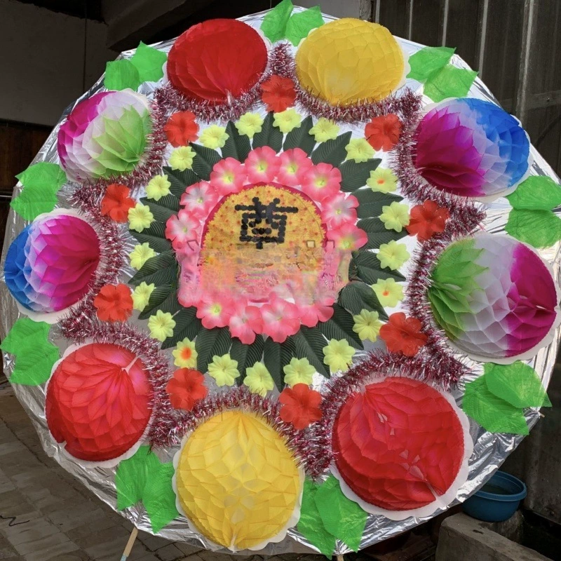 Funeral coffin funeral umbrella-style folding bright-bottom wreath finished product batch of ten or more