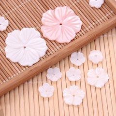 diy手工飾品配件天然貝殼花淡水貝刻五瓣花和風古風髮飾釘材料