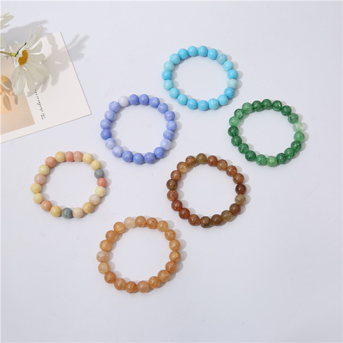 New 10cm jade broken glass beaded bracelet, rosary beads, accessories, small gifts for besties, factory direct selling bracelets wholesale