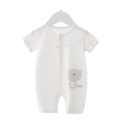 Baby jumpsuit summer thin short-sleeved newborn clothes newborn baby pure cotton romper children's pajamas summer clothes