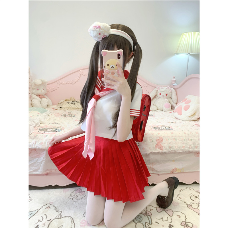 Peruca doble cola de caballo Xiaoluo mujer celebridad en línea diaria Lolita cabello largo recto natural Qi franja cubierta de cabeza jk Xiaoluo