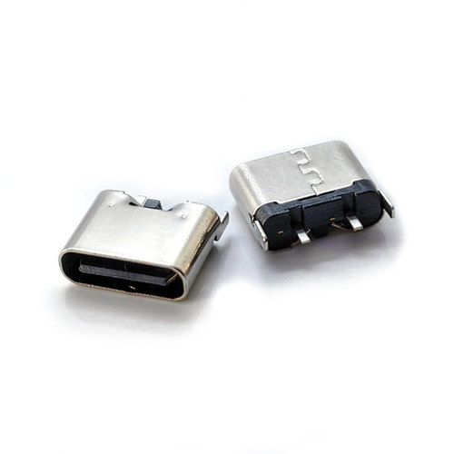 USB Type-C connector with 2 pins, vertical insertion, height 6.5/6.8mm fast charging plug, Type-C female port