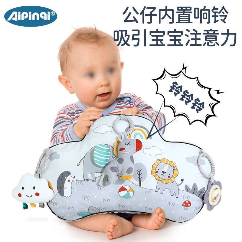 Aipinqi recién nacido gateando almohada bebé dormir calmante en forma de U almohada bebé cabeza-arriba entrenamiento cabeza-arriba almohada acostado almohada