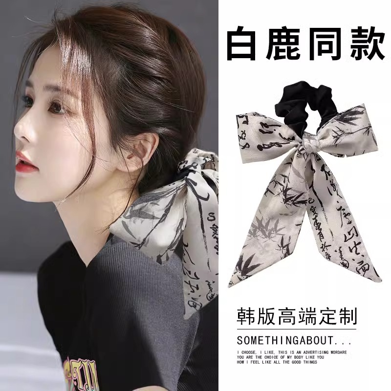 Retro estilo nacional arco de mariposa anillo de cabello intestino grueso correa de cabello 2024 nuevo temperamento femenino cabello de cola de caballo estilo retro