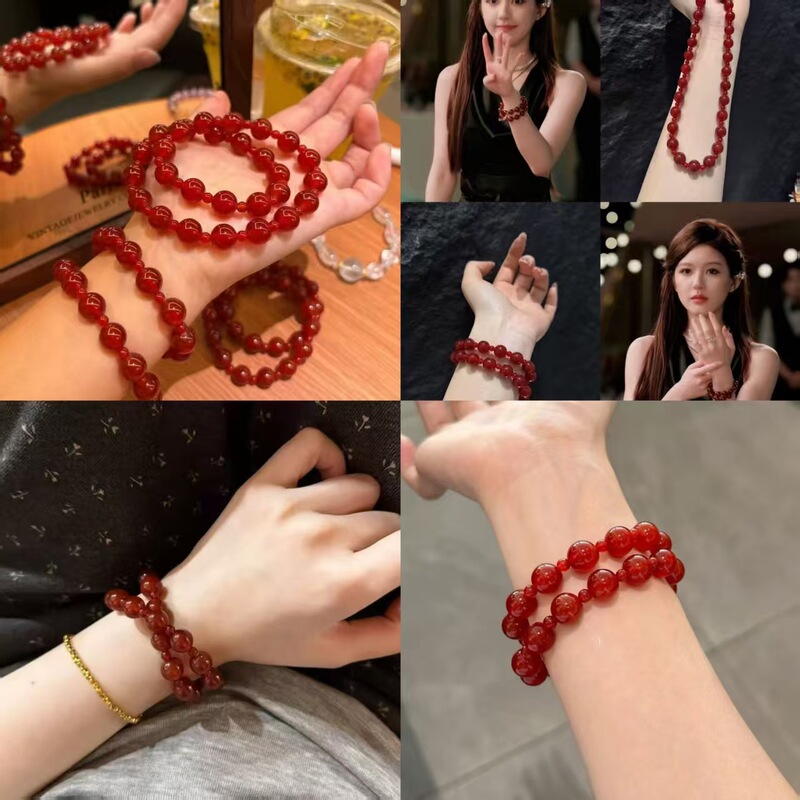 Zhao Lusi's Same Style Large Particle Red Agate Bracelet, Let Me Shine Bracelet, Zhao Lusi and Xu Yan's Same Style Bracelet Wholesale Zhao Lusi's Same Style Large Particle Red Agate Bracelet, Let Me Shine Bracelet, Zhao Lusi and Xu Yan's Same Style Bracelet Wholesale