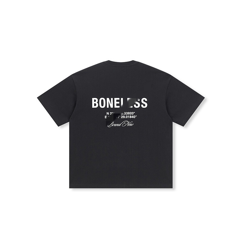 Trendy Brand Basic Back Coordinate Printed Short-sleeved T-shirt Men's and Women's Casual All-match American Style High Street Trendy Brand Crewneck Top