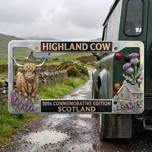 Highland Cow Commemorative Edition License Plate �ߵ�ţ܇��