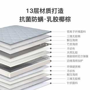 Latex Coconut Palm Mattress Cushion Home Bedroom Simmons Mattress Natural Latex Spring Thick Mattress
