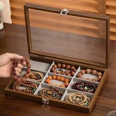 ジュエリークリスタルブレスレットブレスレット仏珠木箱大容量絶妙なジュエリー用ブレスレット収納ボックスディスプレイ
