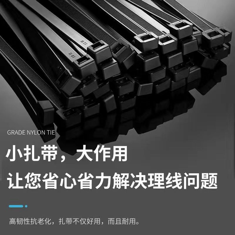 扎带自锁式尼龙卡扣强力束线带绳捆绑带固定器塑料扎线带跨境电商