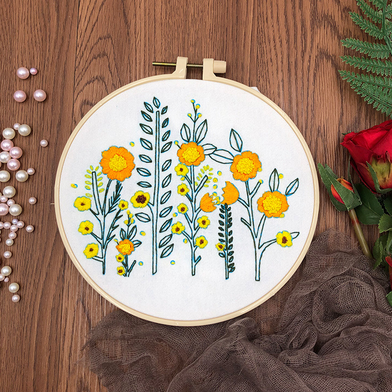 Original-Nuevo bordado DIY flor hecha a mano material de tela paquete conjunto fabricante creativo en stock con tutorial