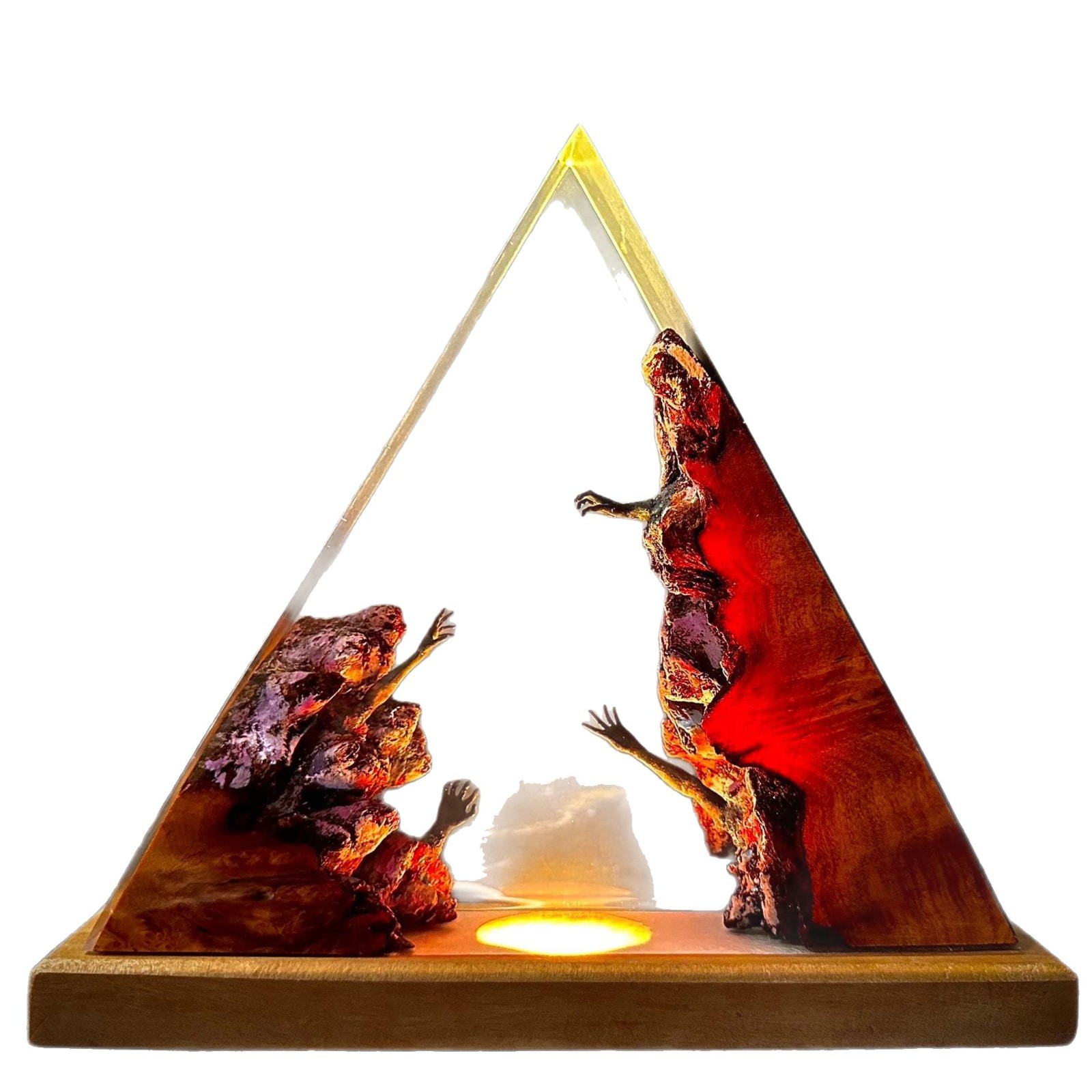 El señor de los anillos resina epoxi madera luz de noche regalo hecho a mano luz de resina marina regalo de novio decoración del hogar